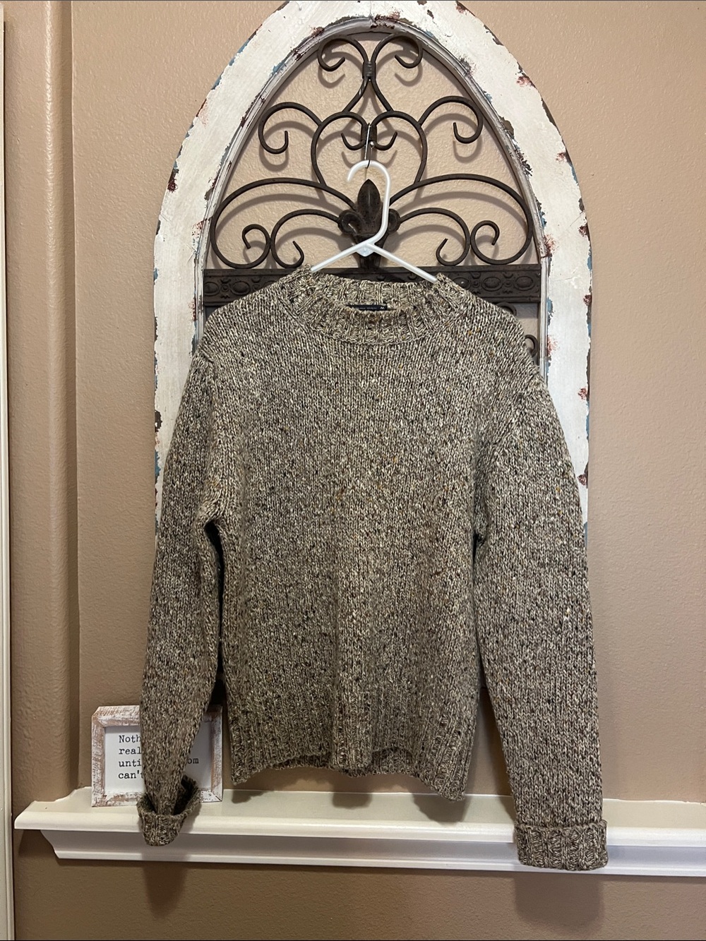 Boston Traders Marled Taupe Crewneck Sweater